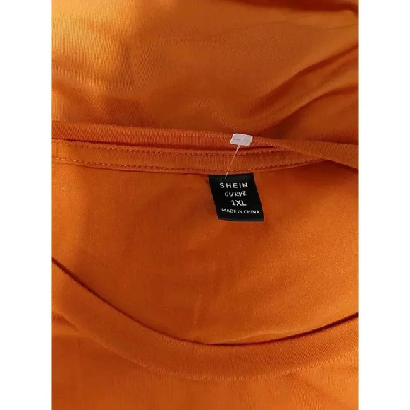 LADIES 1X Blouse Tshirt style "Made in the 70's" Halloween Orange Fall Hippy - Picture 5 of 5